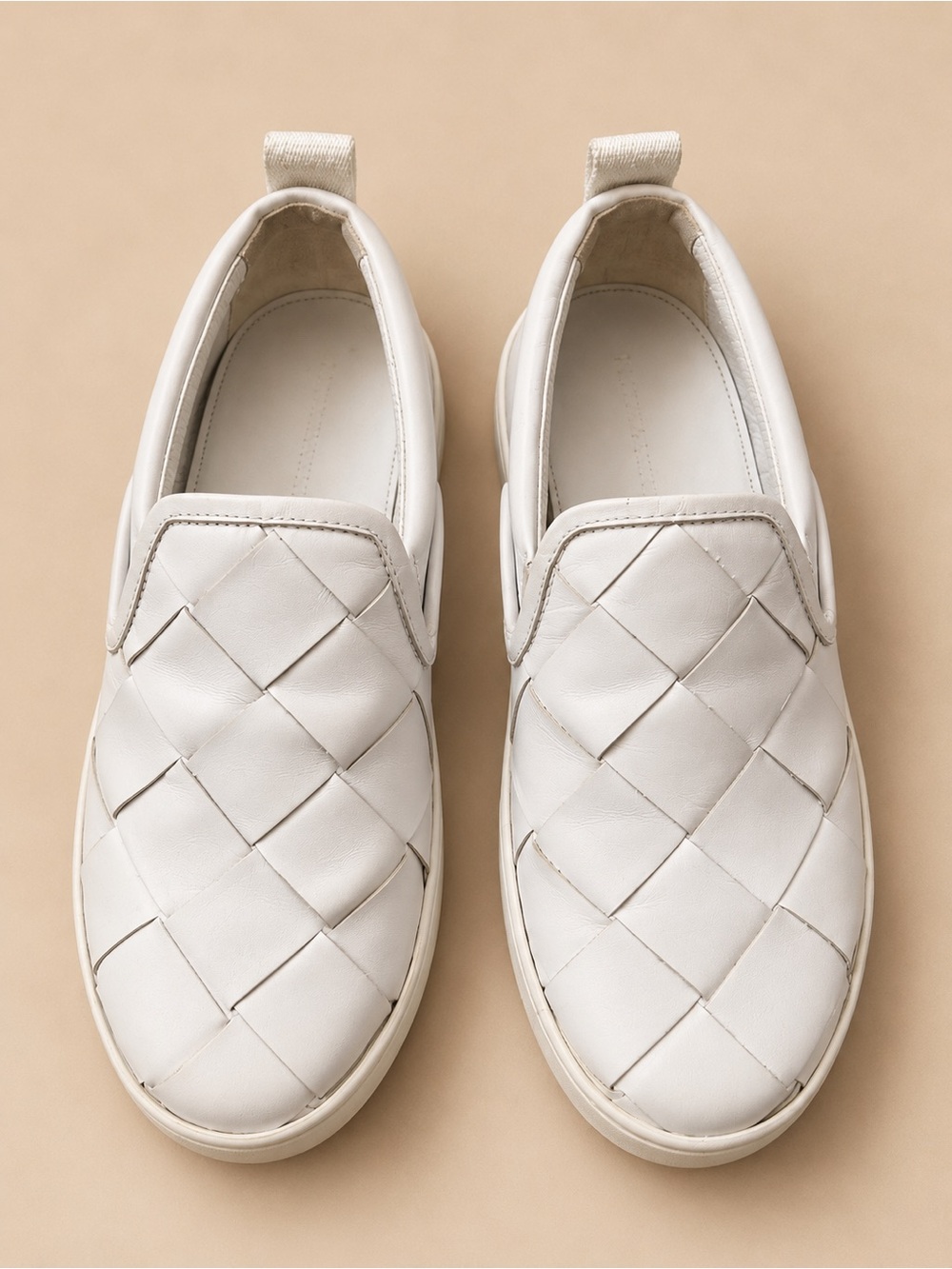 BOTTEGA VENETA White Maxi Intrecciato Slip-On Sneakers Size 36 Size 6
